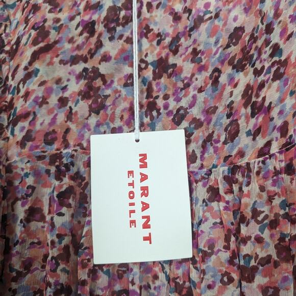 NWT Isabel Marant Étoile Daytonea Multicolor Printed Tie Front Blouse - Picture 9 of 11